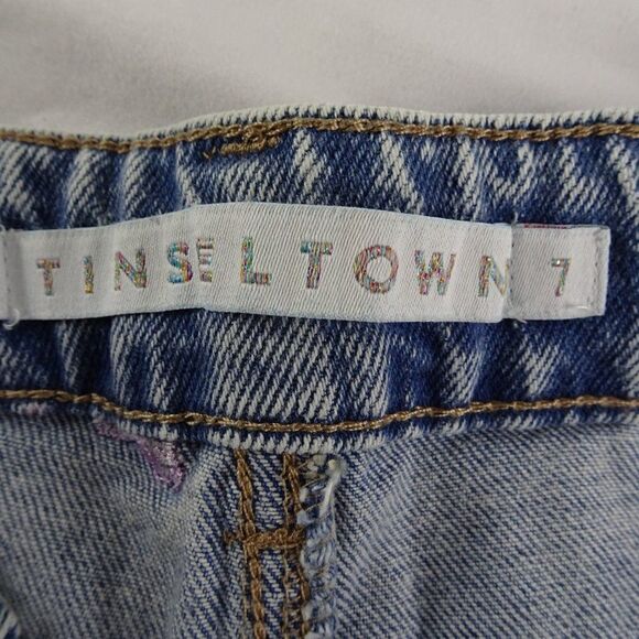 Tinseltown Juniors Embroidery Butterflies Distressed Jeans Size 7 - Picture 5 of 10